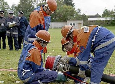 Bei der Prüfung zur Jugendfeuerwehr in Casel.