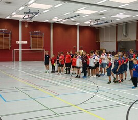 Eröffnung durch unseren stellv. Kreis&shy;jugend&shy;feuerwehrwart Frank Kalisch und Verantwortlichen für das Turnier Mathias Tannert