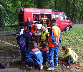 Station Wasserentnahme und Wasserabgabe beim Orientierungslauf