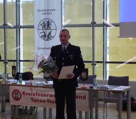 Ausgezeichnet mit Ehrenzeichen der Landesjugendfeuerwehr Brandenburg in Gold: Kay-Uwe Struck.