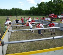 Streetsoccerspiel in Lebensgröße