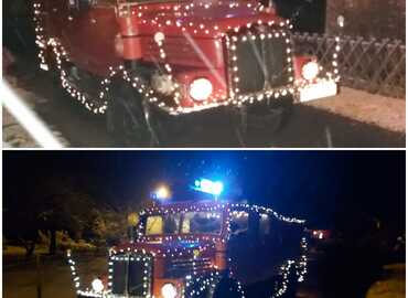 Mit dem Traditionsfahrzeug war der Weihnachtsmann in Groß Schacksdorf unterwegs.