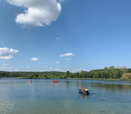 Schlauchbootausbildung  am Bresinchener See