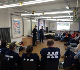Eröffnung des JuLeiCa Teil 1 Seminares am 16.02.2019 im ABK Forst (Lausitz) durch den Vorsitzenden des Kreis­feuerwehr­verbandes Spree-Neiße e.V.