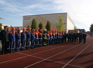 Nachwuchsfeuerwehrleute aus Guben, Schenkendöbern, Cottbus und Peitz.