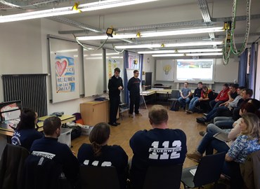 Eröffnung des JuLeiCa Teil 1 Seminares am 16.02.2019 im ABK Forst (Lausitz) durch den Vorsitzenden des Kreis­feuerwehr­verbandes Spree-Neiße e.V.