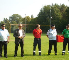 Eröffnung gemeinsam mit dem KBM Kätzmer, dem Landrat Altekrüger, dem FBL Kinder in der Feuerwehr Hammel, dem KJFW Krause und dem stellv. KJFW Buder.